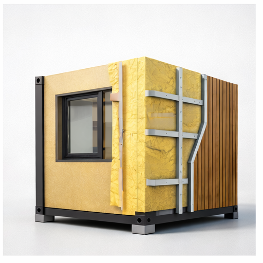 Exemple d'isolation extérieure sur container